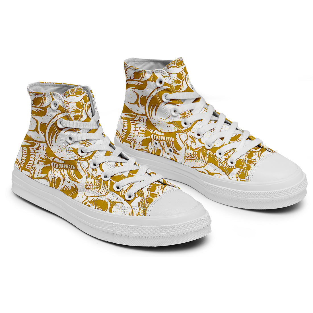 Resalta tu estilo con las zapatillas de lona de caña media Skeleton para hombre y mujer