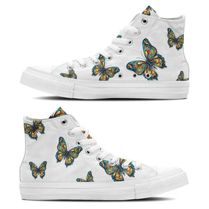 Graceful Soar: Zapatillas de lona de media caña adornadas con la elegancia de una mariposa para hombre y mujer: un paso caprichoso hacia el estilo y la comodidad