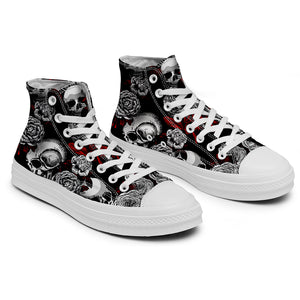 Resalta tu estilo con las zapatillas de lona de caña media Skeleton para hombre y mujer