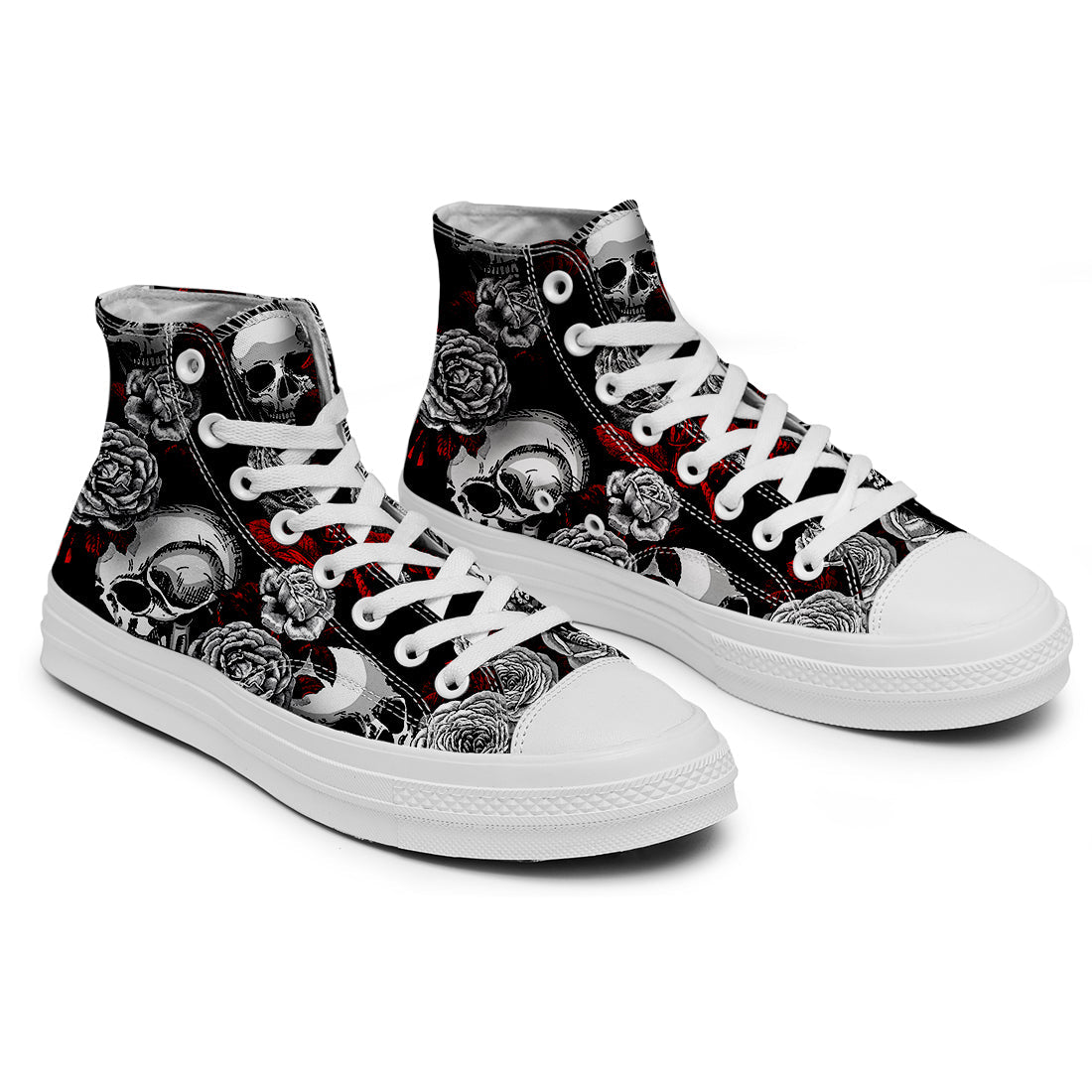 Resalta tu estilo con las zapatillas de lona de caña media Skeleton para hombre y mujer