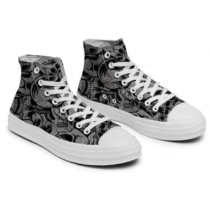 Resalta tu estilo con las zapatillas de lona de caña media Skeleton para hombre y mujer