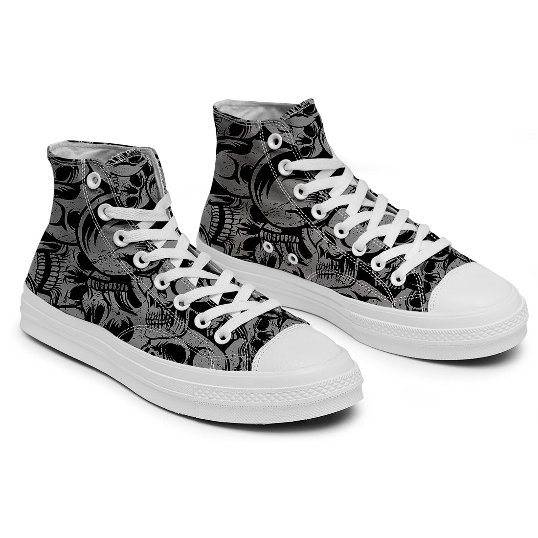 Resalta tu estilo con las zapatillas de lona de caña media Skeleton para hombre y mujer