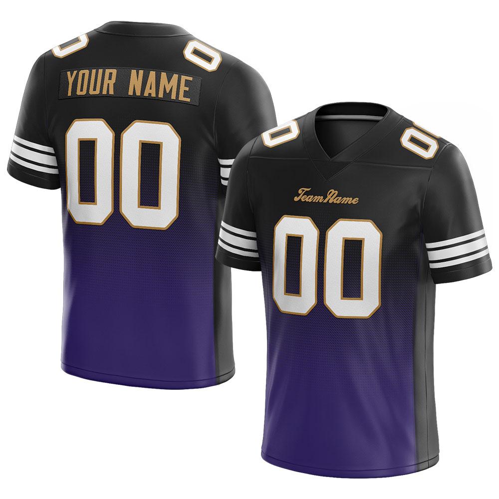 custom authentic gradient fashion football jersey white-purple-gold mesh