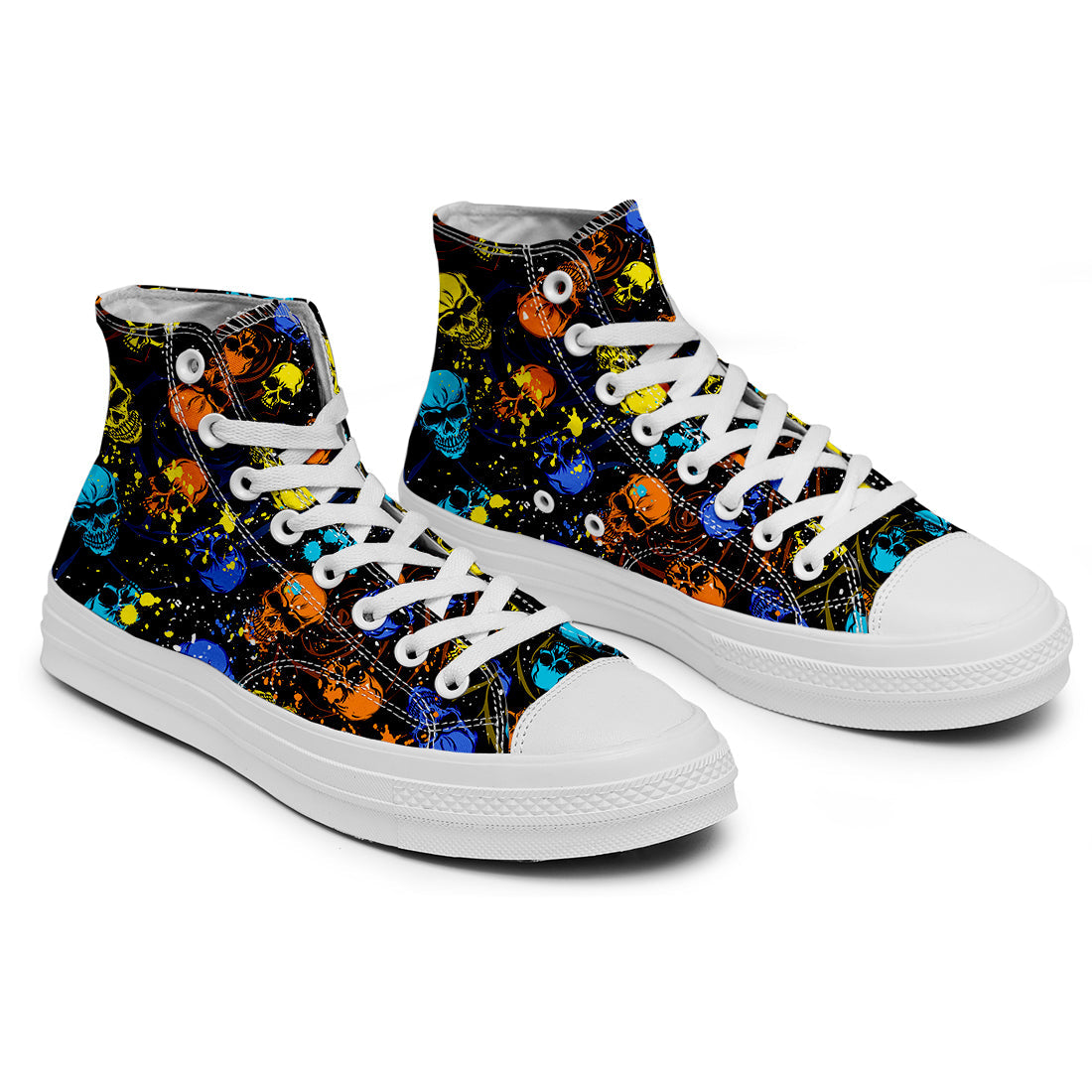 Resalta tu estilo con las zapatillas de lona de caña media Skeleton para hombre y mujer