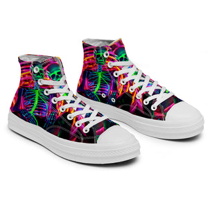 Resalta tu estilo con las zapatillas de lona de caña media Skeleton para hombre y mujer