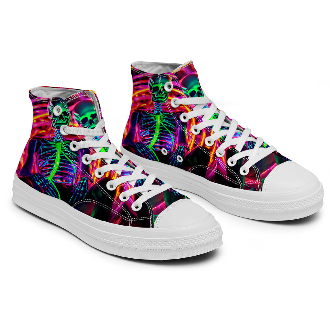 Resalta tu estilo con las zapatillas de lona de caña media Skeleton para hombre y mujer