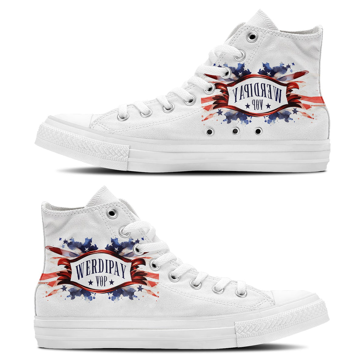 Resalta tu estilo con zapatillas de lona de media caña con estampado de grafiti para hombre y mujer