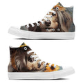 Whiskers Wonderland: Adéntrate en la ternura unisex con nuestras adorables zapatillas de lona de corte medio-con divertidos diseños de gatitos para hombres y mujeres