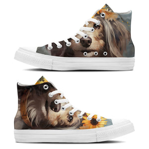 Whiskers Wonderland: Adéntrate en la ternura unisex con nuestras adorables zapatillas de lona de corte medio-con divertidos diseños de gatitos para hombres y mujeres