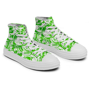 Resalta tu estilo con las zapatillas de lona de caña media Skeleton para hombre y mujer