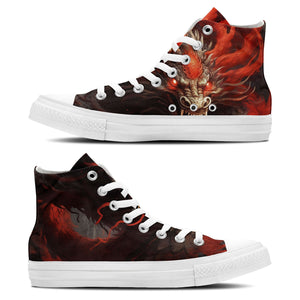 Eleva tu estilo con estas zapatillas de lona de media caña inspiradas en dragones: una declaración de moda unisex
