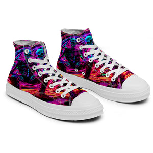 Resalta tu estilo con las zapatillas de lona de caña media Skeleton para hombre y mujer