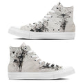 Dragonfly Dreams: Zapatillas de lona de caña alta con diseño de tinta japonesa -Moda unisex inspirada en el arte de Oriente