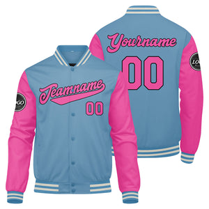 Chaqueta universitaria personalizada estilo Letterman para hombres-mujeres y jóvenes-color rosa