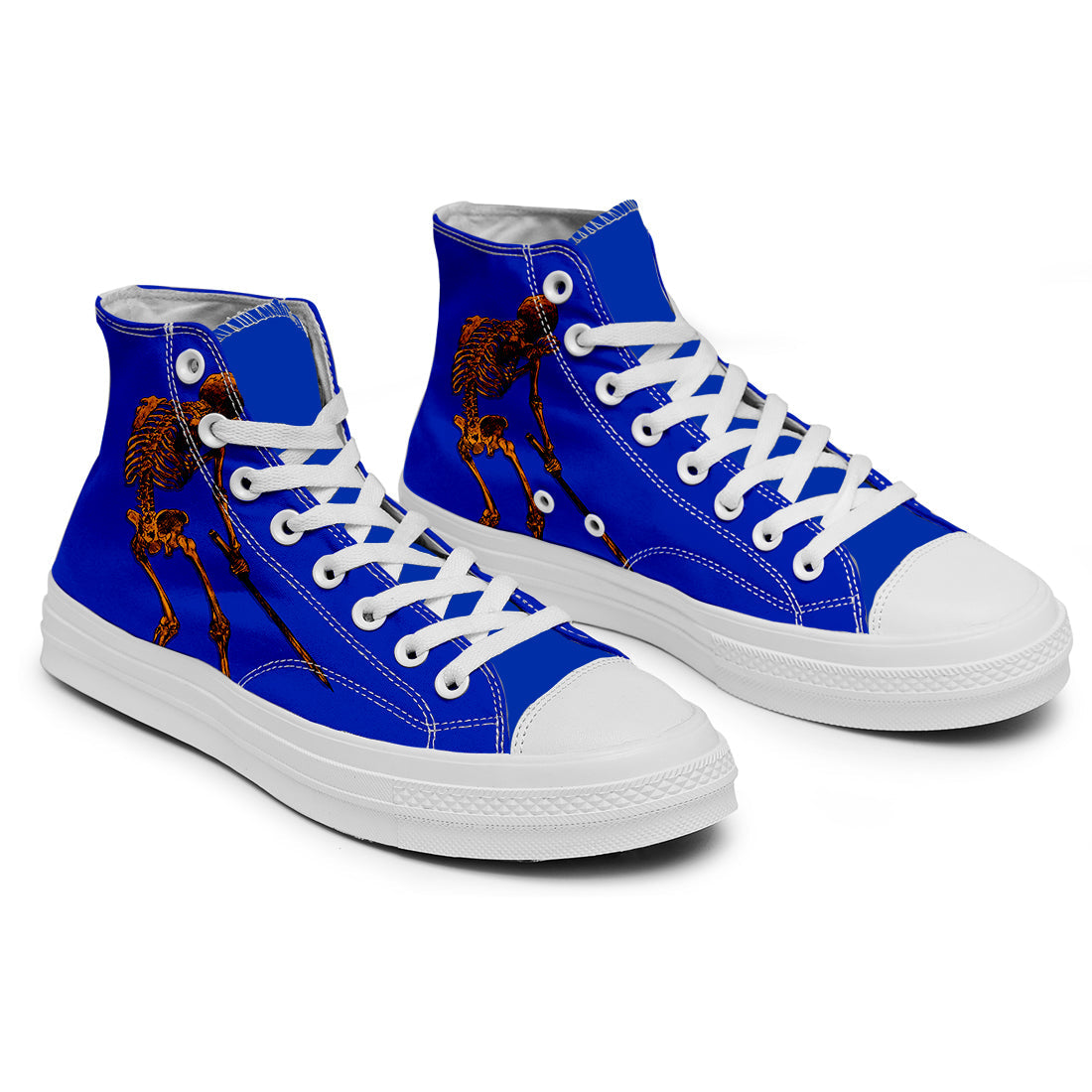 Resalta tu estilo con las zapatillas de lona de caña media Skeleton para hombre y mujer