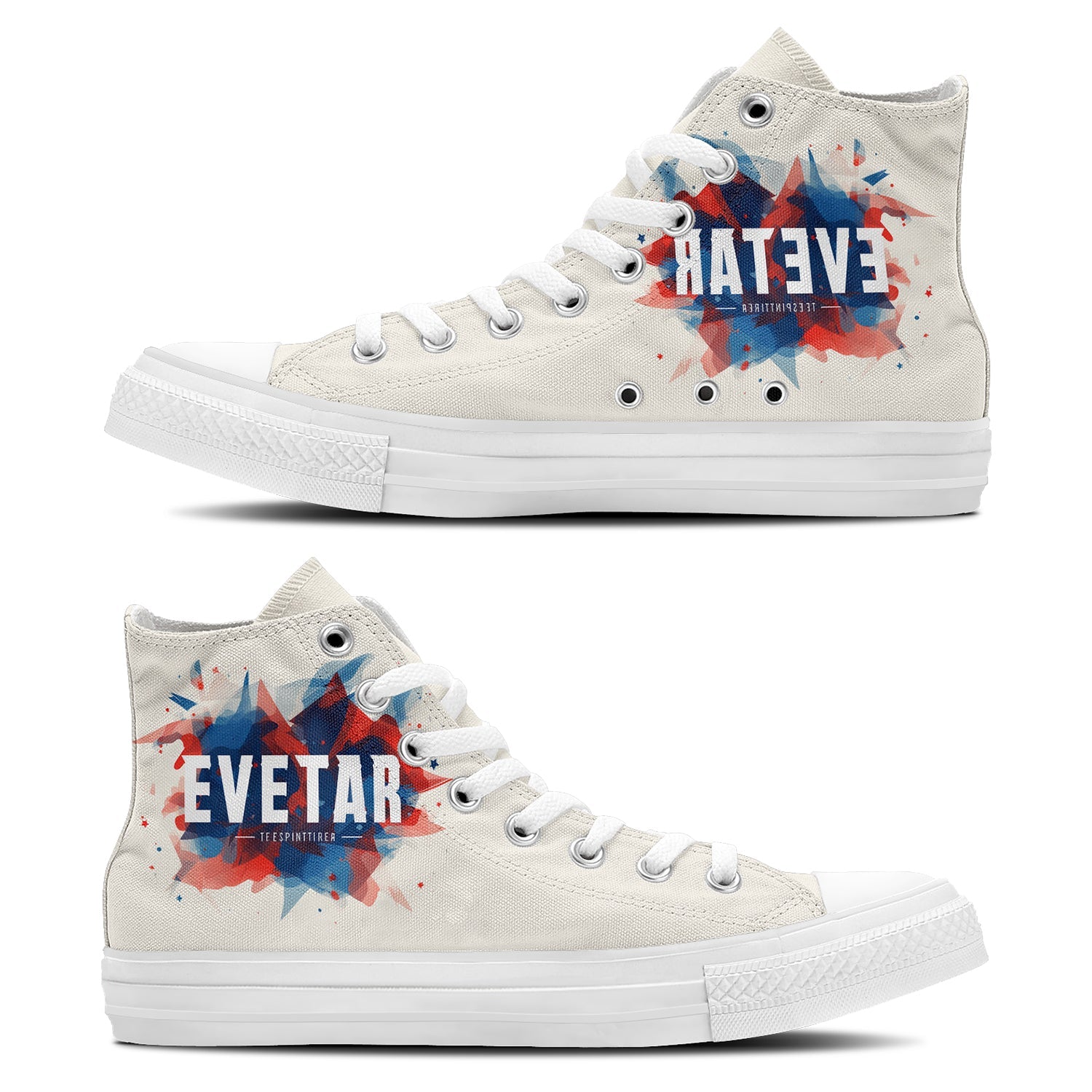 Resalta tu estilo con zapatillas de lona de media caña con estampado de grafiti para hombre y mujer