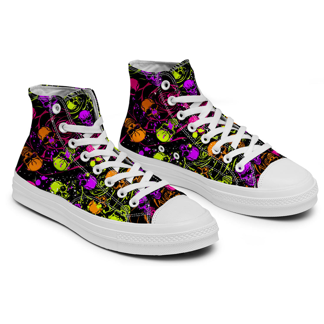 Resalta tu estilo con las zapatillas de lona de caña media Skeleton para hombre y mujer