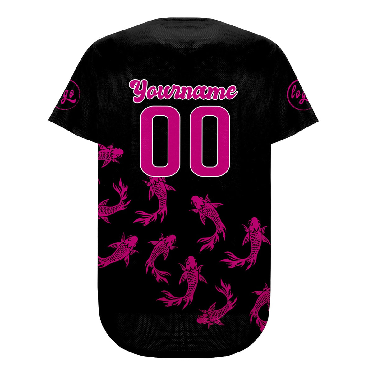 Camiseta de béisbol personalizada en rosa y negro con degradado uniformes de equipo personalizados con nombre y número
