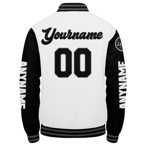 Chaquetas universitarias personalizadas en blanco y negro para hombres & mujeres y jóvenes & Chaquetas Letterman personalizadas