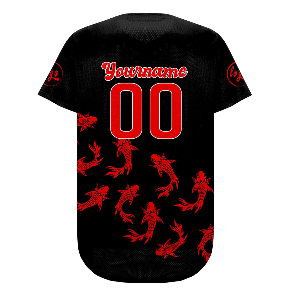 Camiseta de béisbol personalizada negra y roja con degradado uniformes de equipo con nombre y número