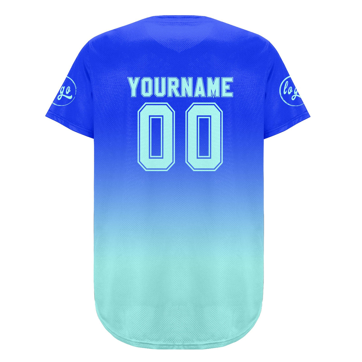 Camiseta de béisbol azul oscuro personalizada con degradado uniformes de equipo con nombre y número