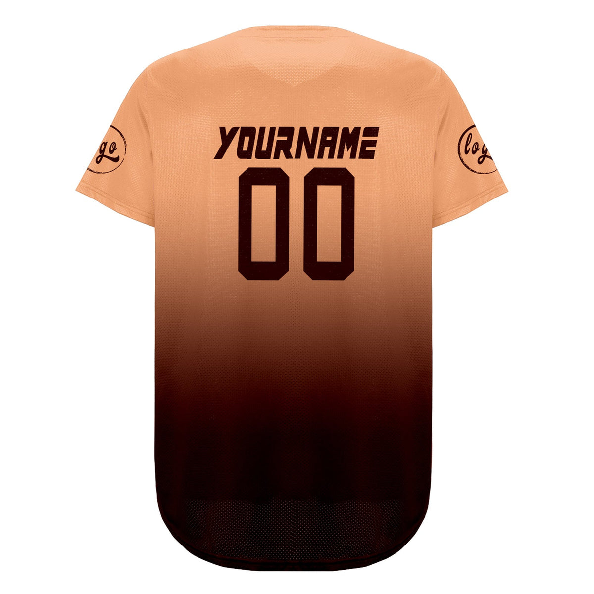 Camiseta de béisbol personalizada de color marrón claro con degradado uniformes de equipo personalizados con nombre y número