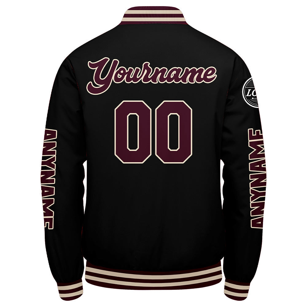 Chaquetas universitarias personalizadas color granate y negro para hombres & mujeres y jóvenes & Chaquetas Letterman personalizadas