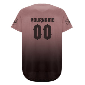 Camiseta de béisbol personalizada en marrón claro y marrón oscuro con degradado uniformes de equipo personalizados con nombre y número