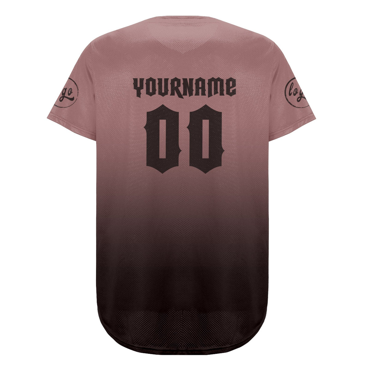 Camiseta de béisbol personalizada en marrón claro y marrón oscuro con degradado uniformes de equipo personalizados con nombre y número