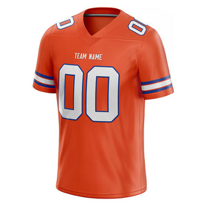custom authentic football jersey white-royal-orange mesh