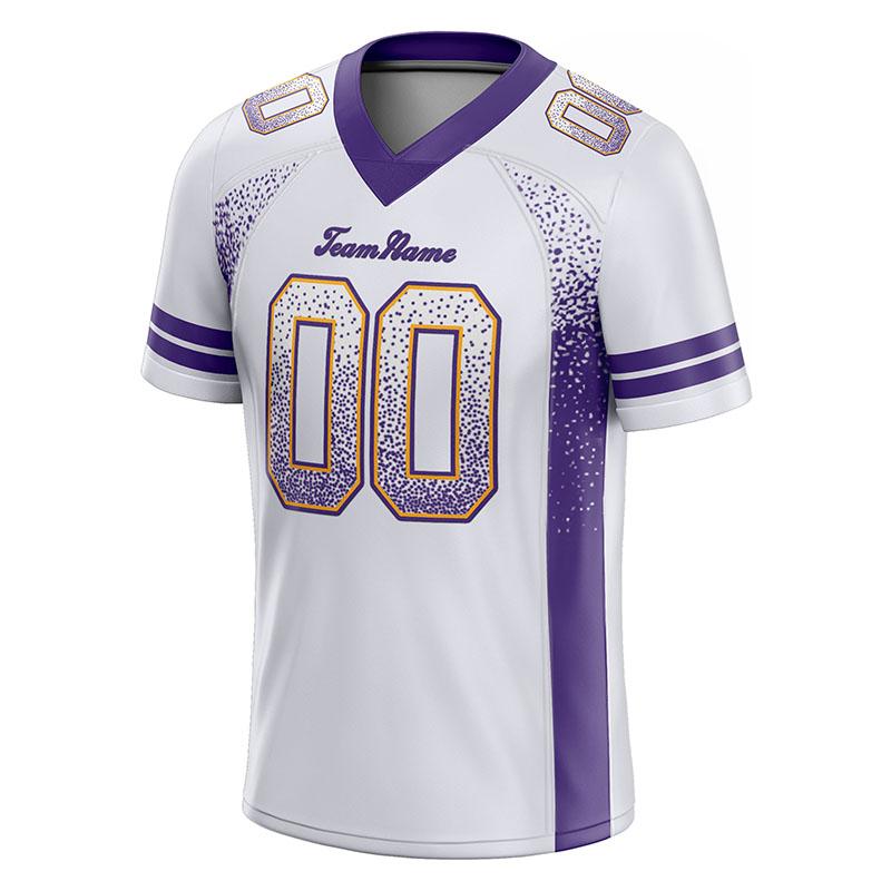 custom authentic drift fashion football jersey white-purple mesh