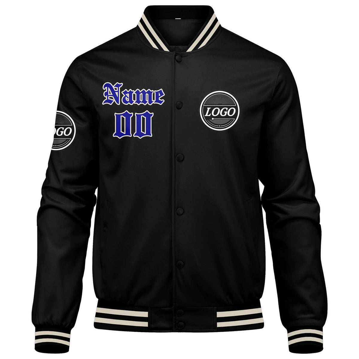 Chaqueta universitaria personalizada estilo Letterman para hombres-mujeres y jóvenes-color azul marino