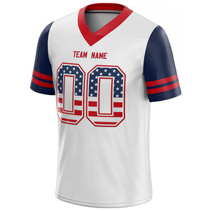 team custom authentic football jersey white-red-navy mesh size 7x