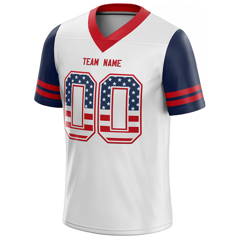 team custom authentic football jersey white-red-navy mesh size 7x