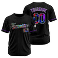 Camisetas de béisbol negras personalizadas con diseño bordado y estilo hip hop