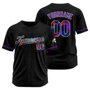 Camisetas de béisbol negras personalizadas con diseño bordado y estilo hip hop