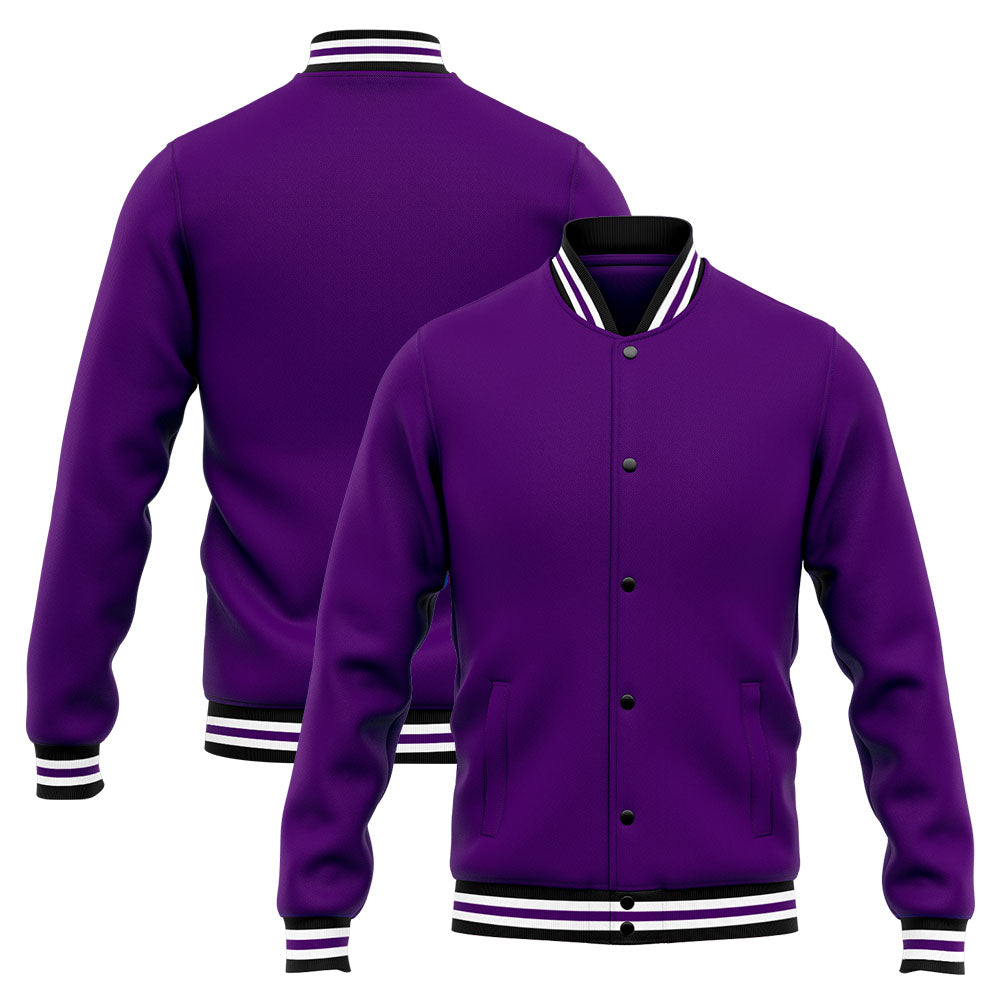 Chaqueta universitaria personalizada estilo Letterman para hombres-mujeres y jóvenes-color morado
