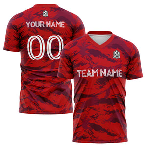 custom soccer uniform jersey kids adults personalized set jersey shirt red
