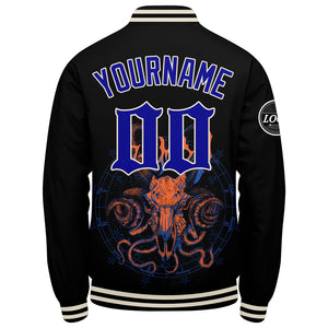 Chaqueta universitaria personalizada estilo Letterman para hombres-mujeres y jóvenes-color azul marino