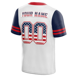 team custom authentic football jersey white-red-navy mesh size 7x
