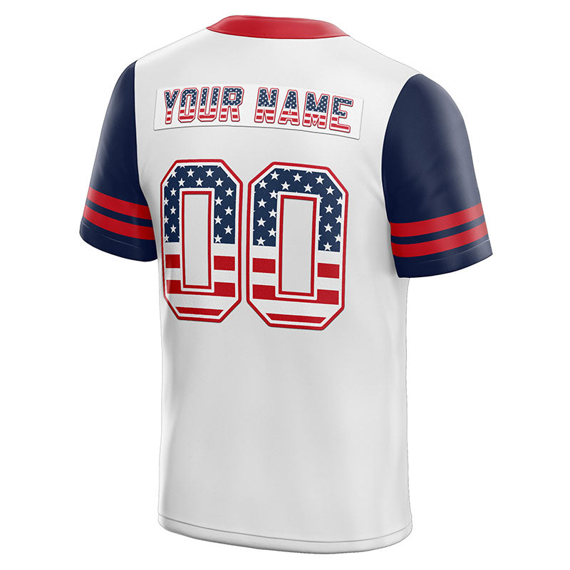 team custom authentic football jersey white-red-navy mesh size 7x