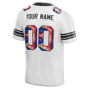 customized authentic tie dye football jersey black-royal mesh