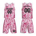 Uniforme de baloncesto rosa personalizado con tu logotipo-nombre y número impresos