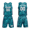 Uniforme de baloncesto verde personalizado con tu logotipo-nombre y número impresos