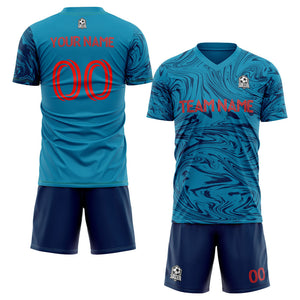 custom soccer uniform jersey kids adults personalized set jersey shirt blue