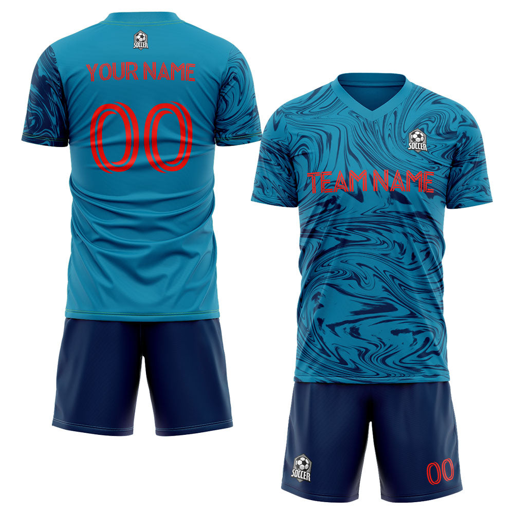 custom soccer uniform jersey kids adults personalized set jersey shirt blue