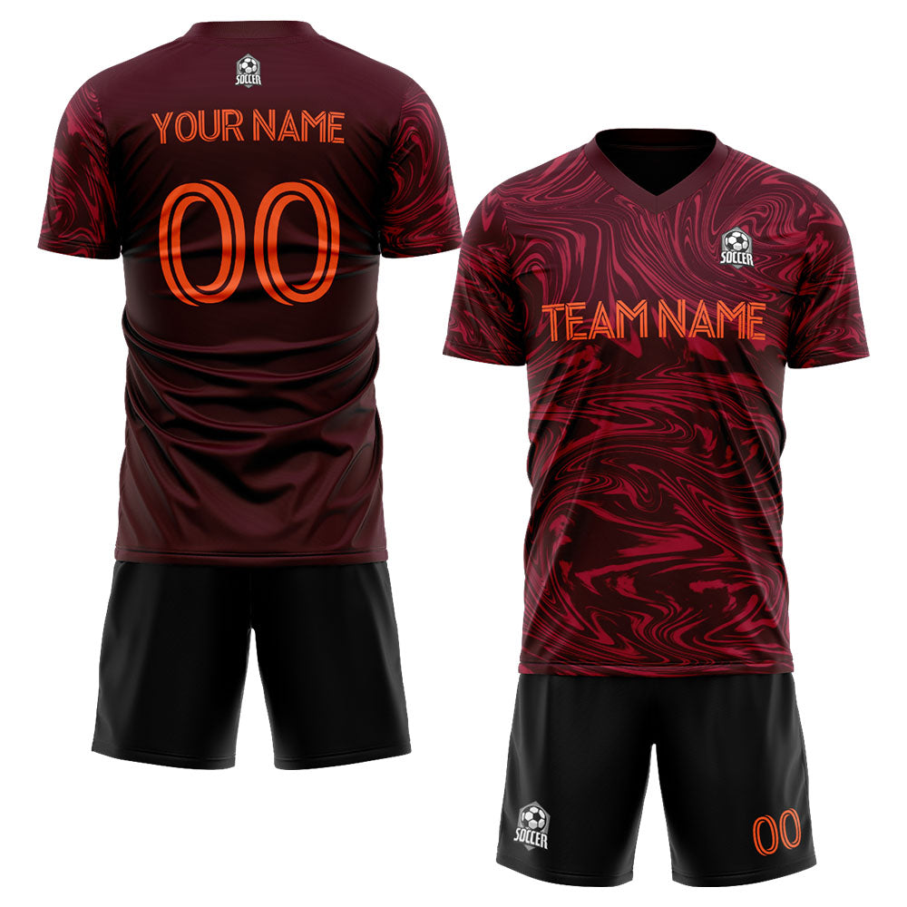 custom soccer uniform jersey kids adults personalized set jersey shirt red