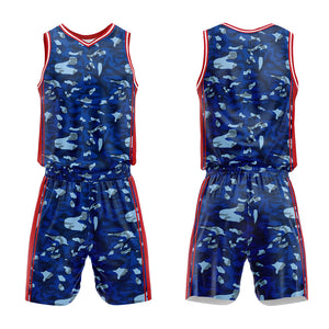 Uniforme de baloncesto azul oscuro personalizado con tu logotipo-nombre y número impresos