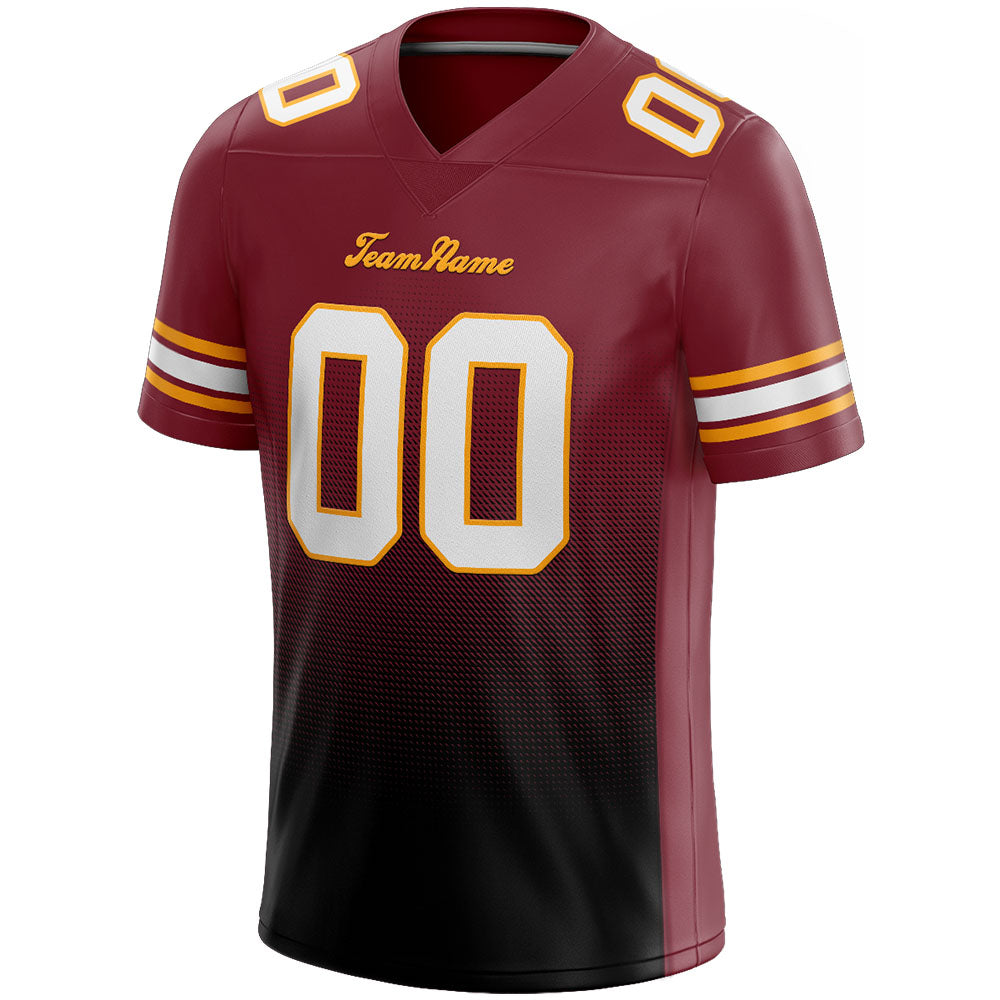 custom authentic gradient fashion football jersey burgundy-black