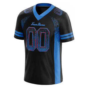 custom authentic drift fashion football jersey light blue-black mesh